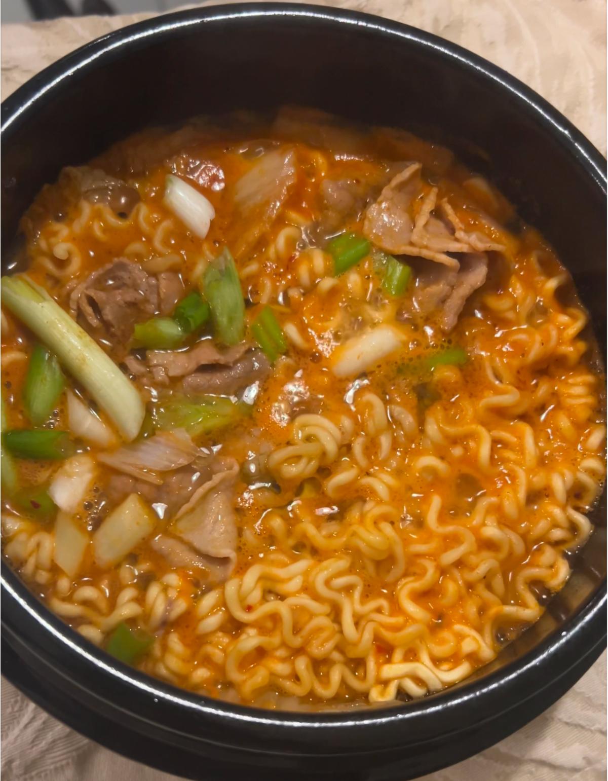 Kimchi Ramen Noodle Soup with Gochujang infused Olive Oil